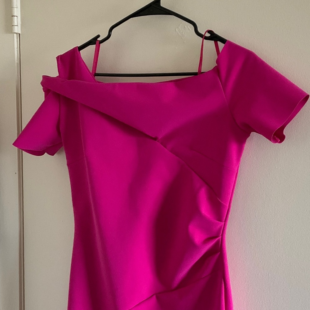 Chiara Boni Fuchsia One Shoulder Dress - Picture 4 of 7